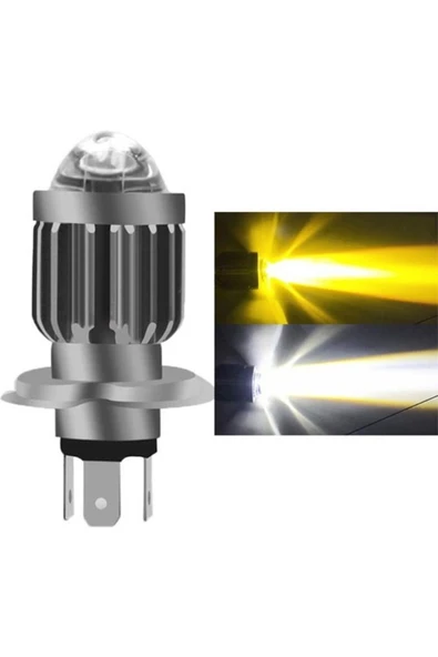 Carub Led Far Ampül Metal Gövde Füme Kasa H-4 Uzun Kısa Vardır Kısa Sarı Uzun Beyaz