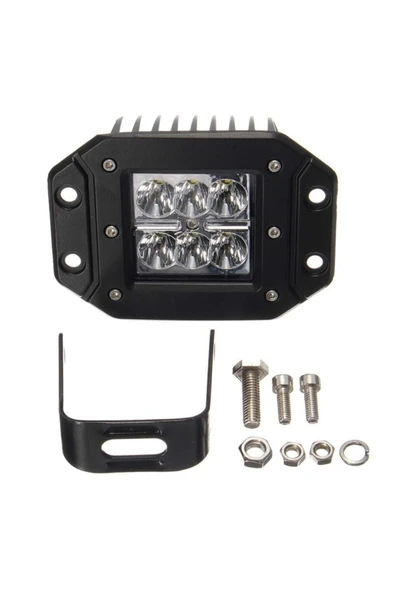 Offroad Sis Farı Beyaz Gömme Tip 18w 6 Ledli Lamba Tampon - 2