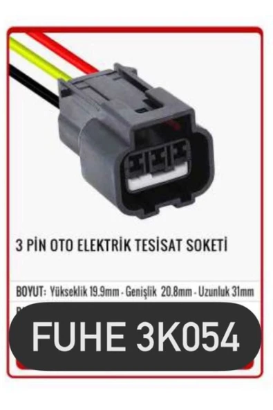 fuhe Fhe 3k054 3 Pin Oto Elektrik Tesisat Soketi