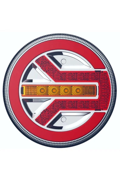 WOLFRAM Led Yuvarlak 3 Fonksiyonlu Stop-Sinyal-Park Lambası 10-30V E9 Belgeli Sol - Resim 2