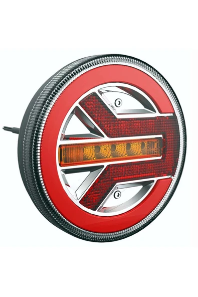 WOLFRAM Led Yuvarlak 3 Fonksiyonlu Stop-Sinyal-Park Lambası 10-30V E9 Belgeli Sol ürün görseli