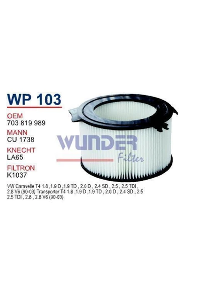 WUNDER Wp103 Polen Filtresi - Volkswagen Transporter T 4