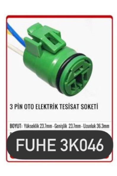 Fhe 3k046 3 Pin Oto Elektrik Tesisat Soketi