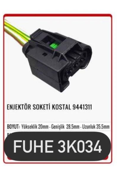 Fhe 3k034 Enjektör Soketi Kostal 9441311