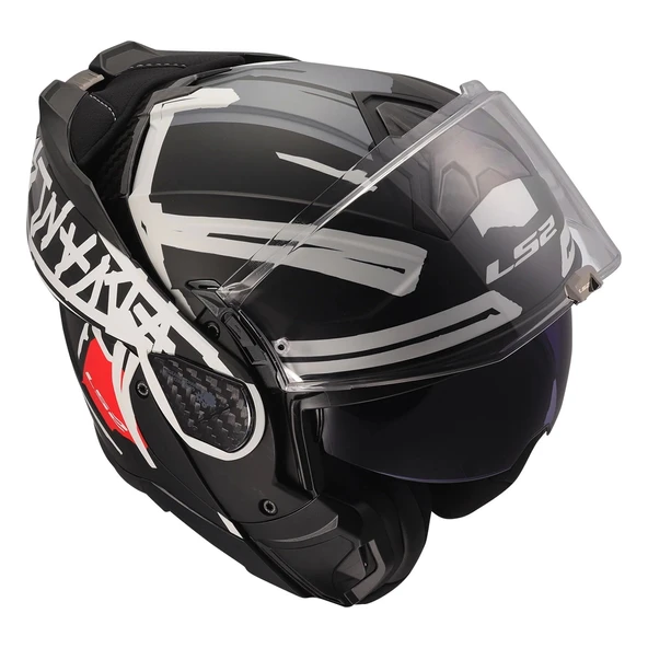 LS2 ADVANT 2 TAPE MAT SİYAH-BEYAZ KASK - Resim 2