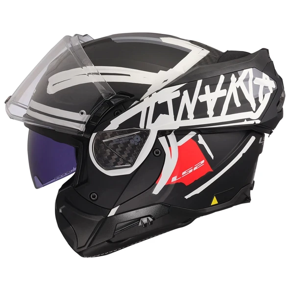 LS2 ADVANT 2 TAPE MAT SİYAH-BEYAZ KASK - Resim 5