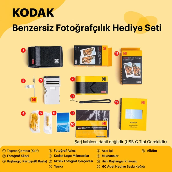 Kodak Mini 2 ERA Sarı 2.1X3.4 + 60 Yaprak + Aksesuar Kiti - 2