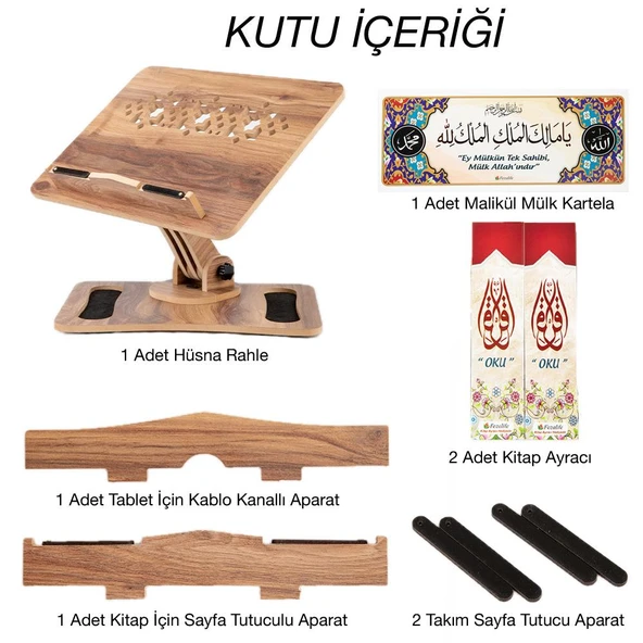 Akrobatik Ayarlanabilir Ahşap Masaüstü Rahle  ve Ahşap Tabletlik - Hüsna Rahle - 7