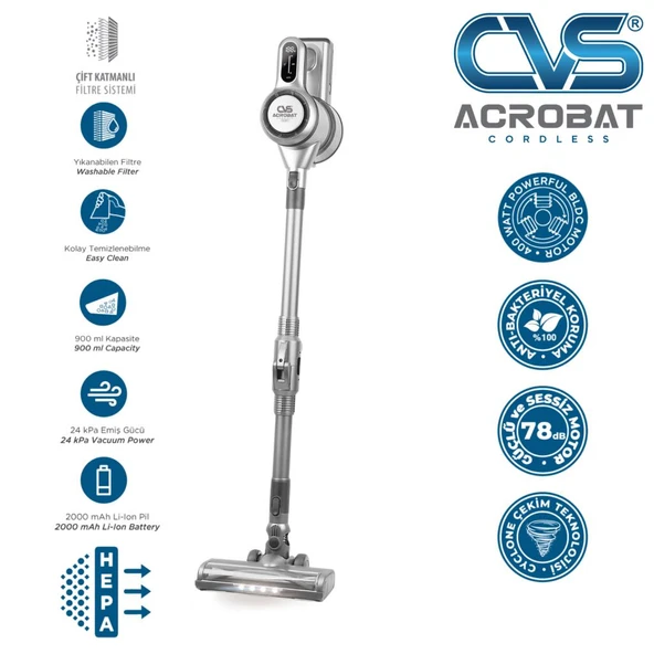 CVS DN 4731 Cordless Katlanır Şarjlı Dijital Dik Süpürge - 2