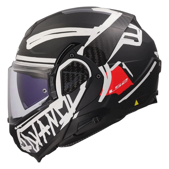 LS2 ADVANT 2 TAPE MAT SİYAH-BEYAZ KASK - Resim 7