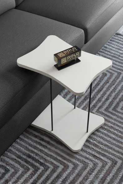 Yan Sehpa Tekerlekli Servis Sehpası HND Beyaz - 2