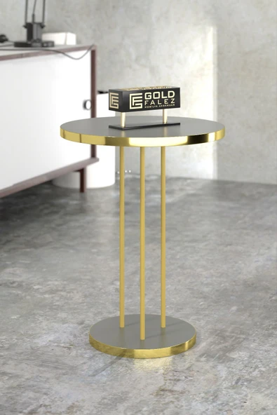 ORTA SEHPA VE ZİGON SEHPA TERRA SET GOLD ANTRASİT CEVİZ - Resim 6