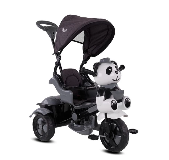 Babyhope 127a Little Panda 3 Tekerli Kontrollü Bisiklet (pedli) Gri