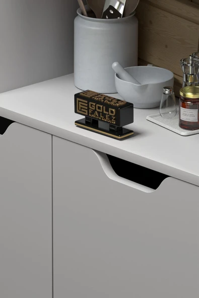 MUTFAK DOLABI ÇOK AMAÇLI FIRIN DOLABI 2 KAPAKLI RAFLI KAHVE KÖŞESİ BEYAZ - 6