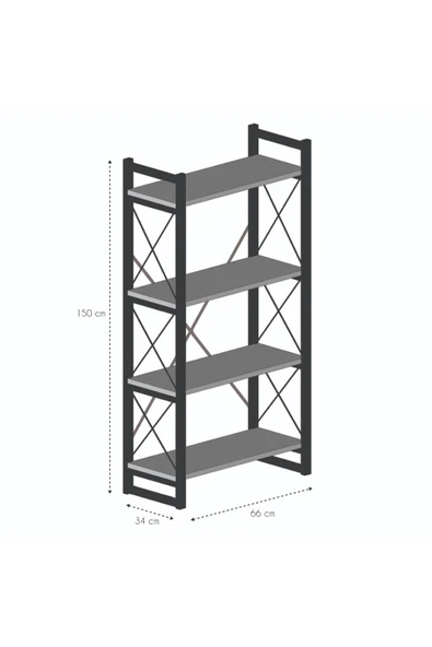 KİTAPLIK 4 RAFLI BEYAZ - 3