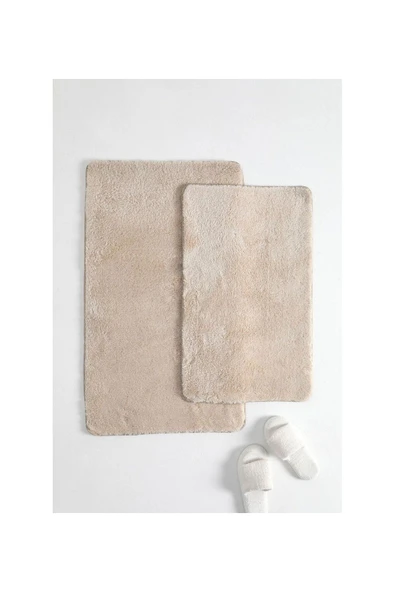 2'li Kaydırmaz Peluş Banyo Paspası Banyo Klozet Takımı Klozet Paspas Takımı - 8