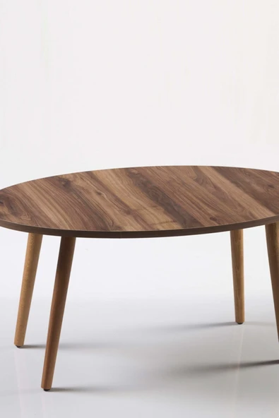 Orta Sehpa Ahşap Torna Ayak Elips Ceviz - 3