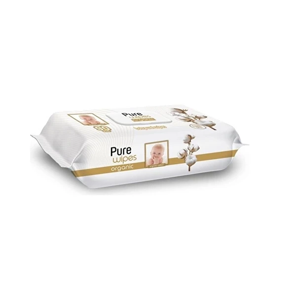 Pure Baby Organic Pamuk Islak Havlu Mendil 90 Yaprak