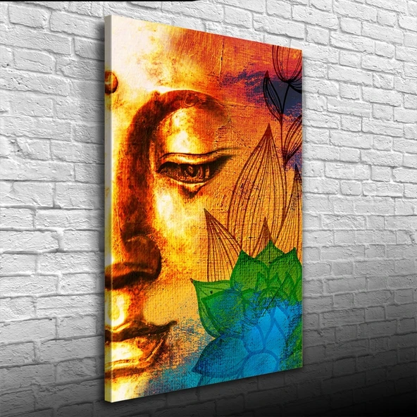Soyut, Turuncu Renkler Kadın Portresi Kanvas Tablo 50 x 70 - Resim 3