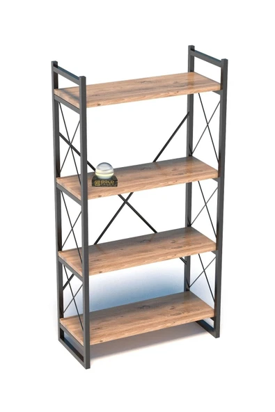 KİTAPLIK 4 RAFLI CEVİZ - 2