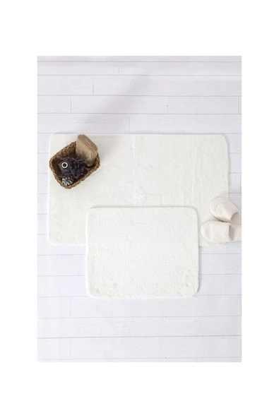 2'li Kaydırmaz Peluş Banyo Paspası Banyo Klozet Takımı Klozet Paspas Takımı - 6