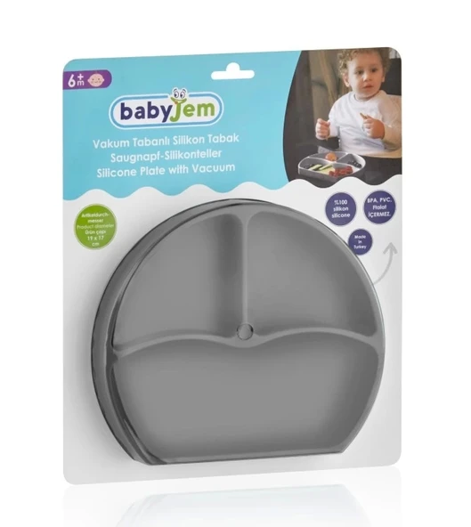 Babyjem Silikon Tabak 715 Gri ürün görseli 1