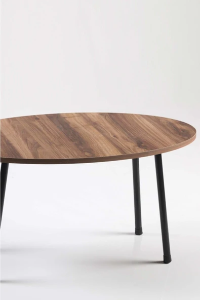 Orta Sehpa Metal  Ayak Elips Ceviz - Resim 2