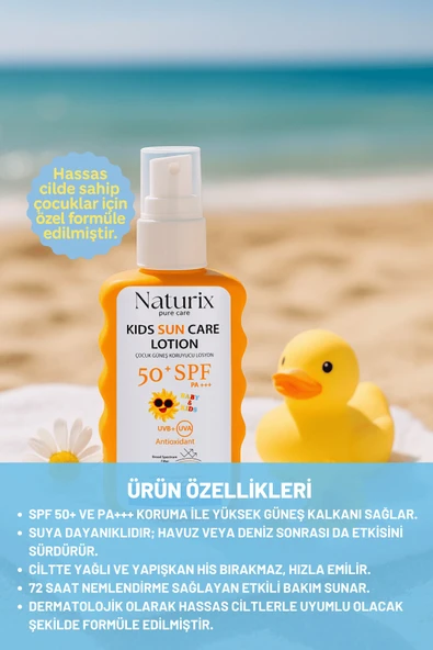 Çocuk Güneş Koruyucu Losyon SPF 50+ PA+++ | Yeni Nesil Koruma ve Yoğun Nem - 200 ml - 3