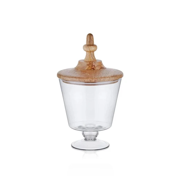 The Mia Madera Ayaklı Kurabiye Kavanozu 33x19x19 Cm CAM0376 - 3