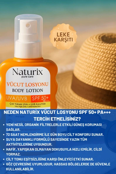 Vücut Losyonu SPF 50+ PA+++ | UVA/UVB Güneş Koruması, 72 Saat Nem, Leke Karşıtı Etkili - 200ml - 3