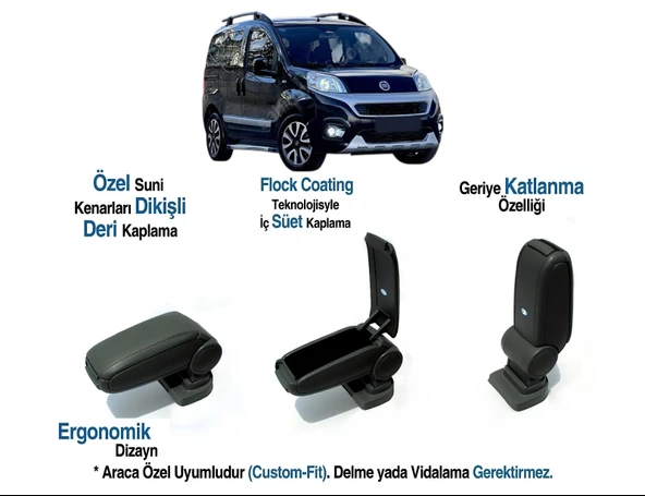 FİAT FİORİNO ARACA ÖZEL KOL DAYAMA VİDASIZ KOLÇAK  2003 2004 2005 2006 2007 2008 2009 2010 2011 2012
