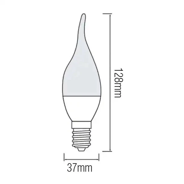2 Adet Çok Kaliteli E14 Duy 5 Watt, 4200 Kelvin Beyaz Işık Led Ampul, Avize Şamdan Ampulü Mum Ampul - 2