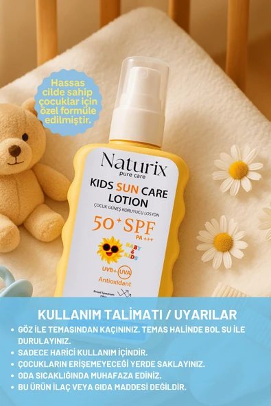 Çocuk Güneş Koruyucu Losyon SPF 50+ PA+++ | Yeni Nesil Koruma ve Yoğun Nem - 200 ml - 6