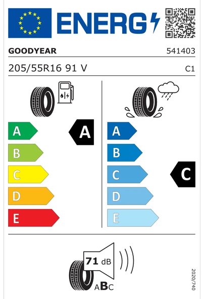 Goodyear 205/55 R16 91V EfficientGrip Performance Fiat Orj. (3 KANAL) Oto Yaz Lastiği (Üretim Yılı: 2024) - 2