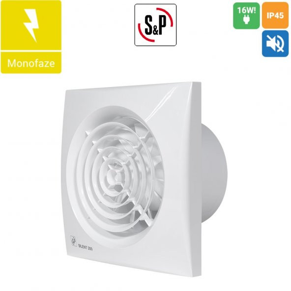 Soler Palau Silent 200 CZ Kanal 120mm m³/h 180 dB 33 Sessiz Tasarruflu Ortam Havalandırma Fanı AGMair agm