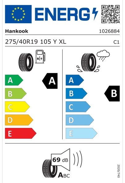 Hankook 275/40 R19 105Y XL Ventus S1 evo3 K127 (*) Bmw , (MO) Mercedes Oto Yaz Lastiği (Üretim Yılı: 2024) - 2
