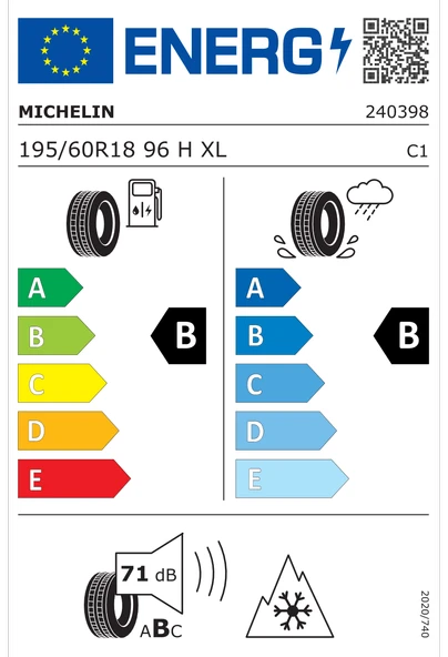 Michelin 195/60 R18 96H XL ALPIN 7 MI Oto Kış Lastiği (Üretim Yılı: 2024) - 2