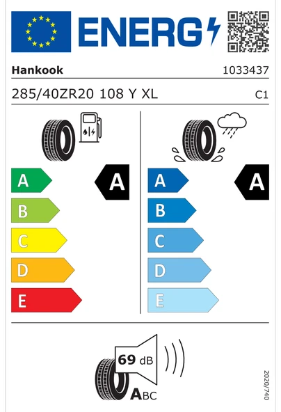 Hankook 285/40 R20 108Y XL iON evo IK01 Sound Absorber (Foam), EV Oto Yaz Lastiği (Üretim Yılı: 2024) - 2
