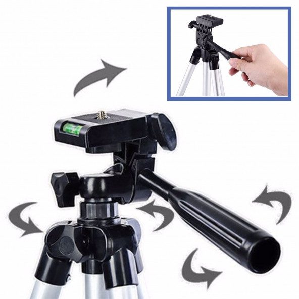 360 Derece Ayarlanabilir Profesyonel Fotoğraf Makinası Tripod 102 cm - 7