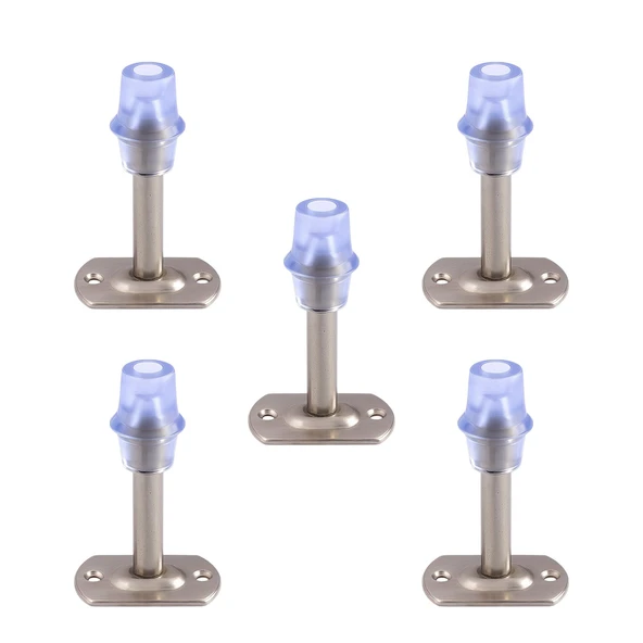 Kapı Stoperi 5 ADET Tamponu Gümüş Krom 8 cm Metal Kapı Durdurucu Tutucu Kapı Altı Üstü Kolu Stopu - 2