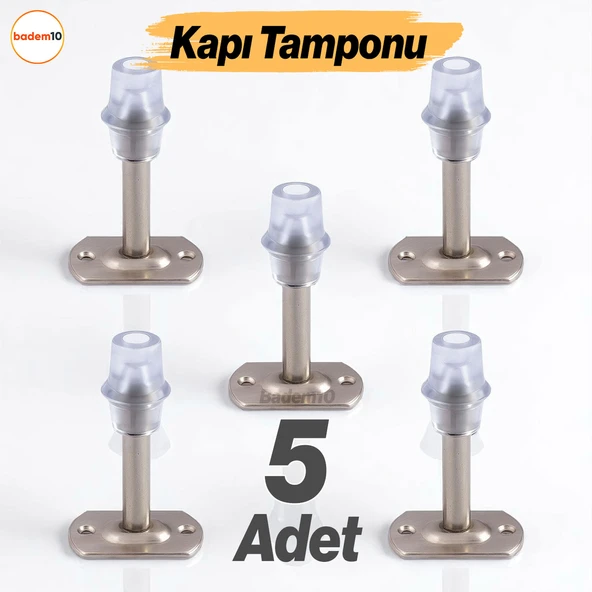 Kapı Stoperi 5 ADET Tamponu Gümüş Krom 8 cm Metal Kapı Durdurucu Tutucu Kapı Altı Üstü Kolu Stopu