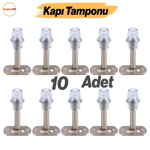 Kapı Stoperi 10 ADET Tamponu Gümüş Krom 8 cm Metal Kapı Durdurucu Tutucu Kapı Altı Üstü Kolu Stopu ürün görseli