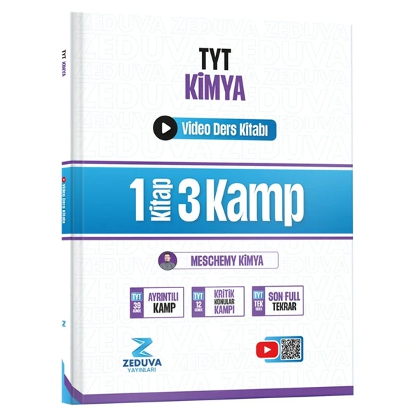 Zeduva Yayınları Meschemy Kimya TYT Kimya 1 Kitap 3 Kamp Video Ders Kitabı