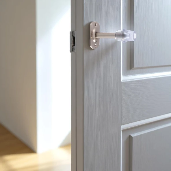 Kapı Stoperi 10 ADET Tamponu Gümüş Krom 8 cm Metal Kapı Durdurucu Tutucu Kapı Altı Üstü Kolu Stopu - Resim 4