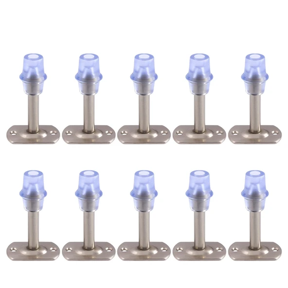 Kapı Stoperi 10 ADET Tamponu Gümüş Krom 8 cm Metal Kapı Durdurucu Tutucu Kapı Altı Üstü Kolu Stopu - Resim 2