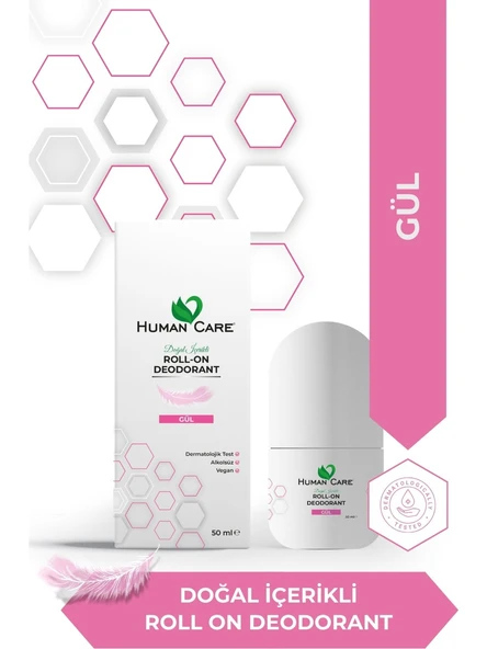 Human Care Doğal Roll On Deodorant Gül Kokulu 50 ml