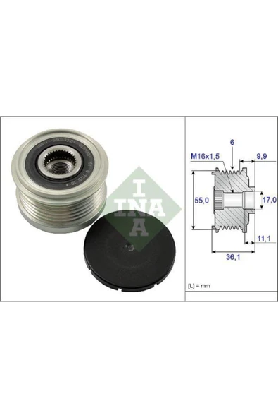 INA 535010310 Alternator Kasnagı ( Cıtroen : Jumper 3.0hdı 06-10 ) ürün görseli 1