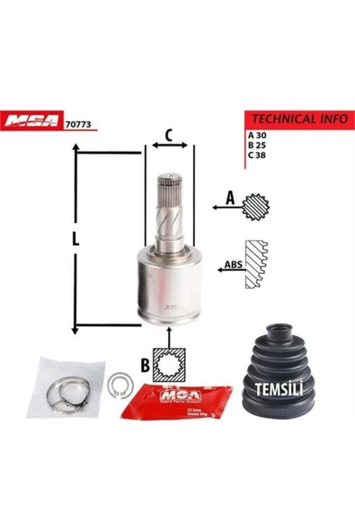 Mga 70773 Aks Kafa Ic Sol-(kıa: Sorento 02>05 ) (30×25×38)