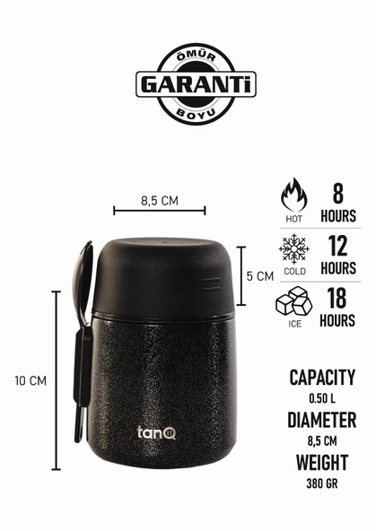 TANQ BENTO TITAN BLACK (500cc-benekli siyah)