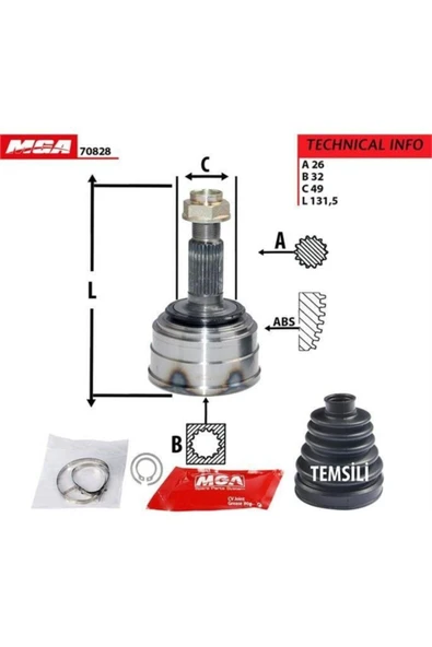 Mga 70828 Aks Kafa Dıs-(honda: Crx 8891 Cıvıc Crx 88-91 / Integra / Cıvıc Euro 96-99 ) (26×32×49) -